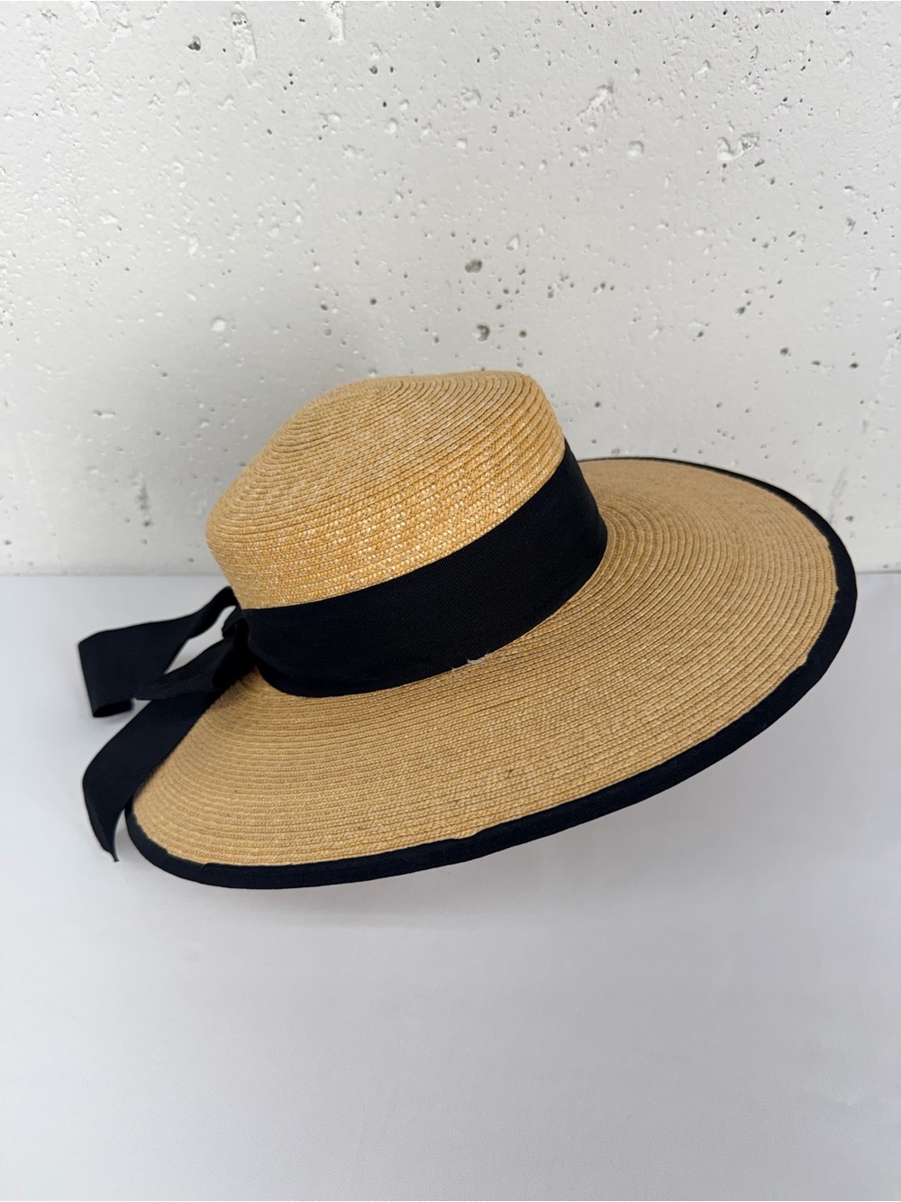 San Diego Hat Company Straw Black Ribbon Wide Brim Hat